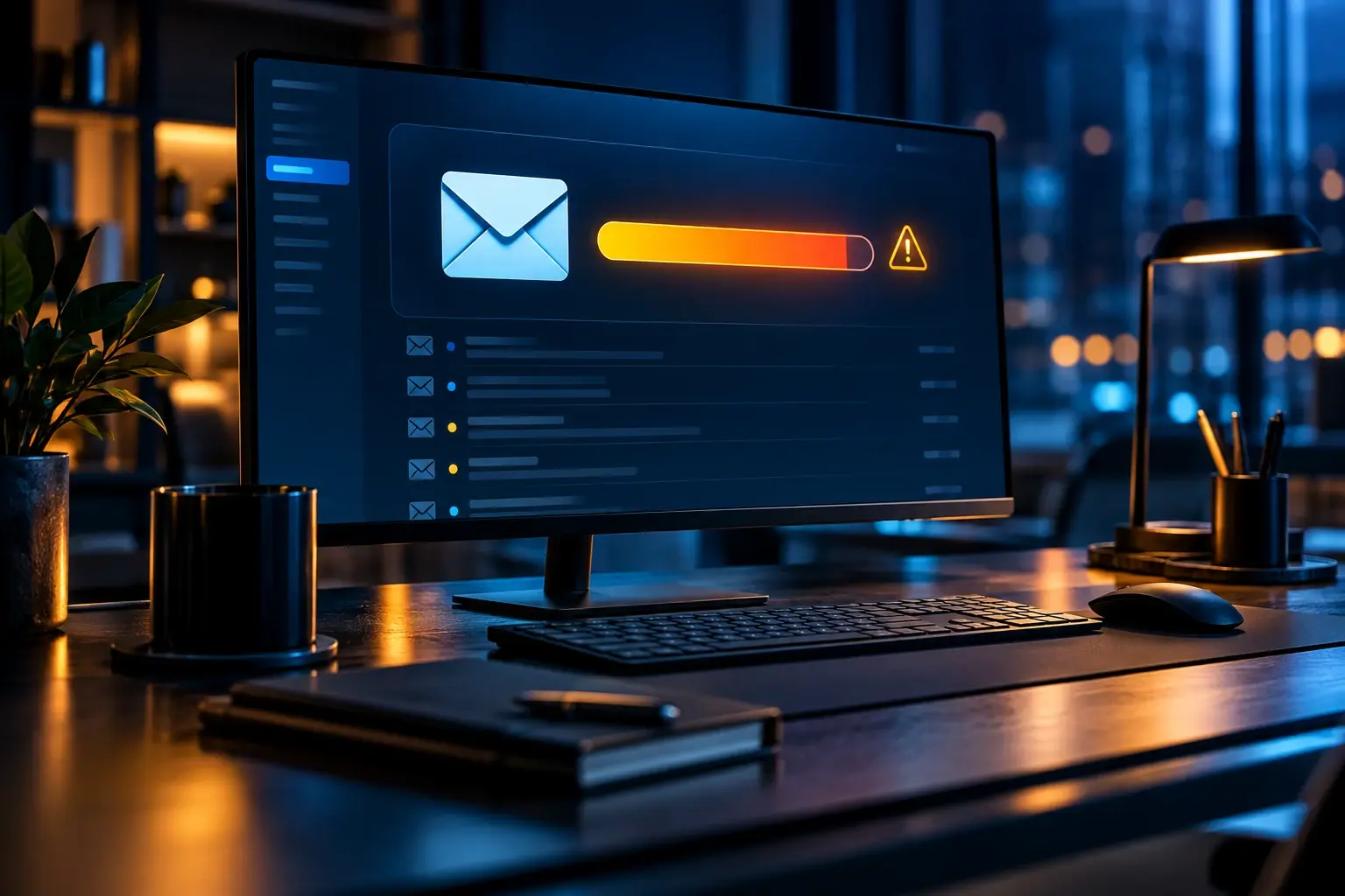 Microsoft 365-mailbox met bijna volle opslagmeter
