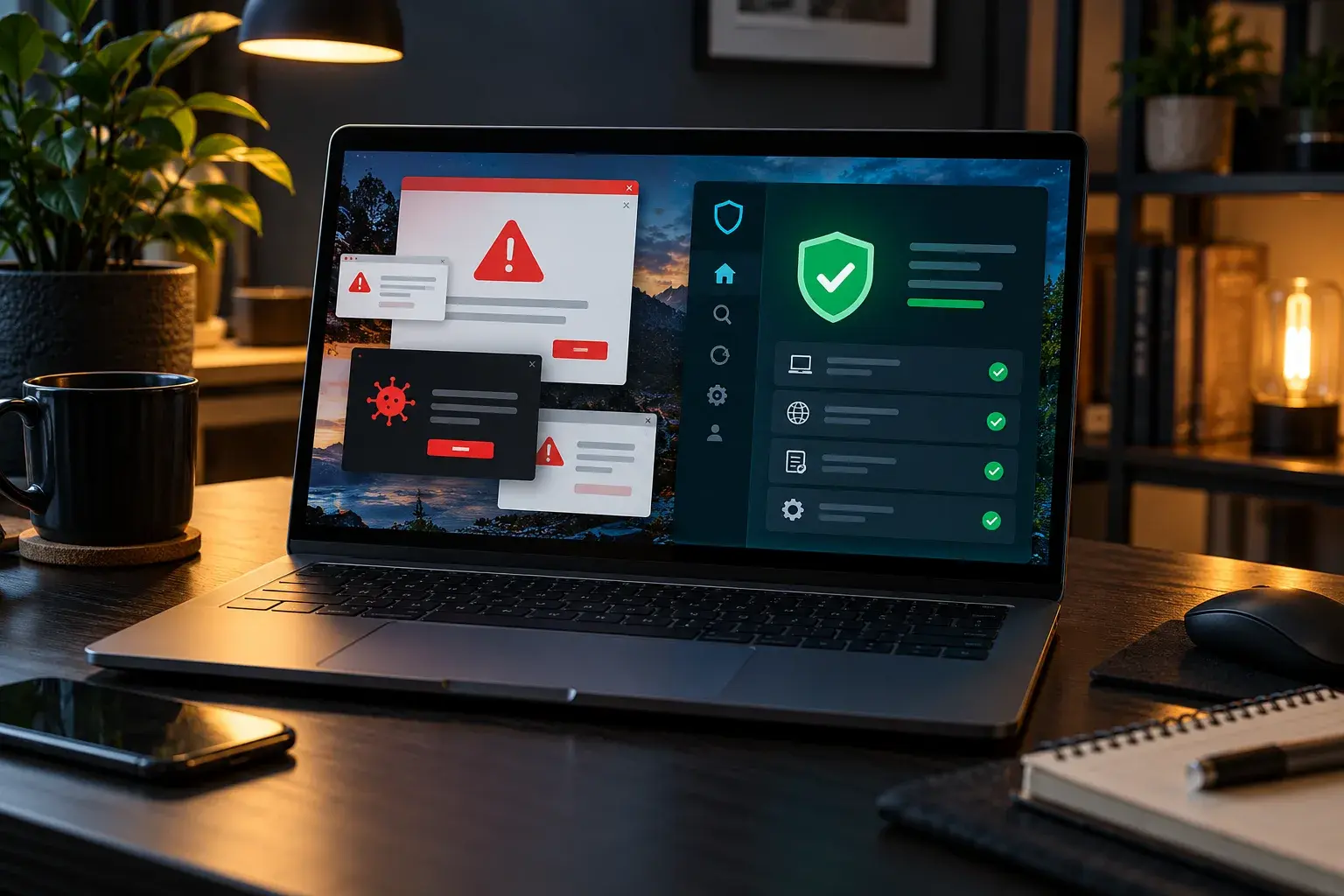 Controle van betrouwbare en misleidende virusmeldingen op een computer