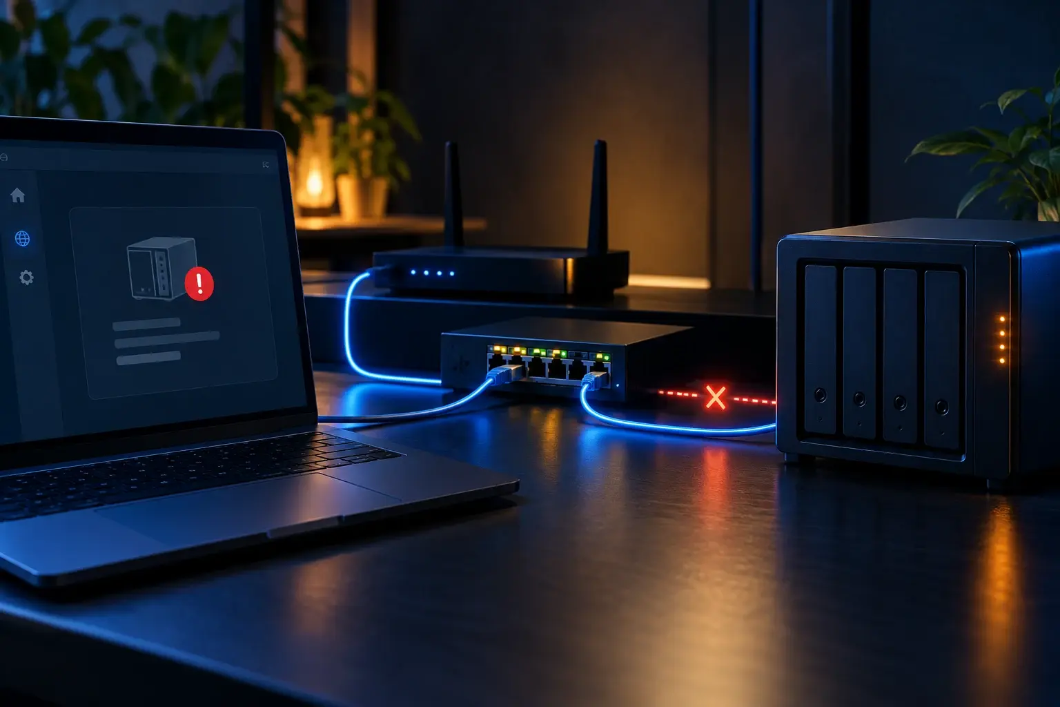 Synology NAS die niet bereikbaar is via laptop en lokaal netwerk