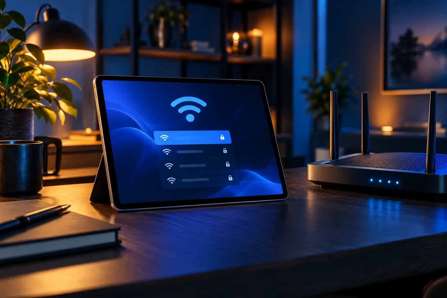 Tablet veilig verbinden met een draadloos netwerk