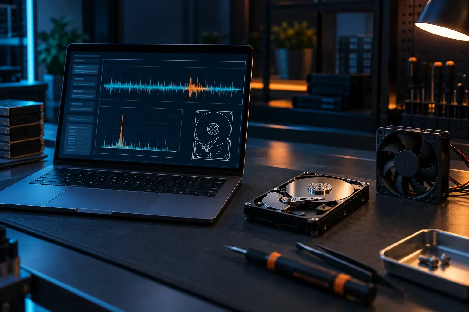 Laptop wordt onderzocht vanwege een terugkerend tikkend geluid