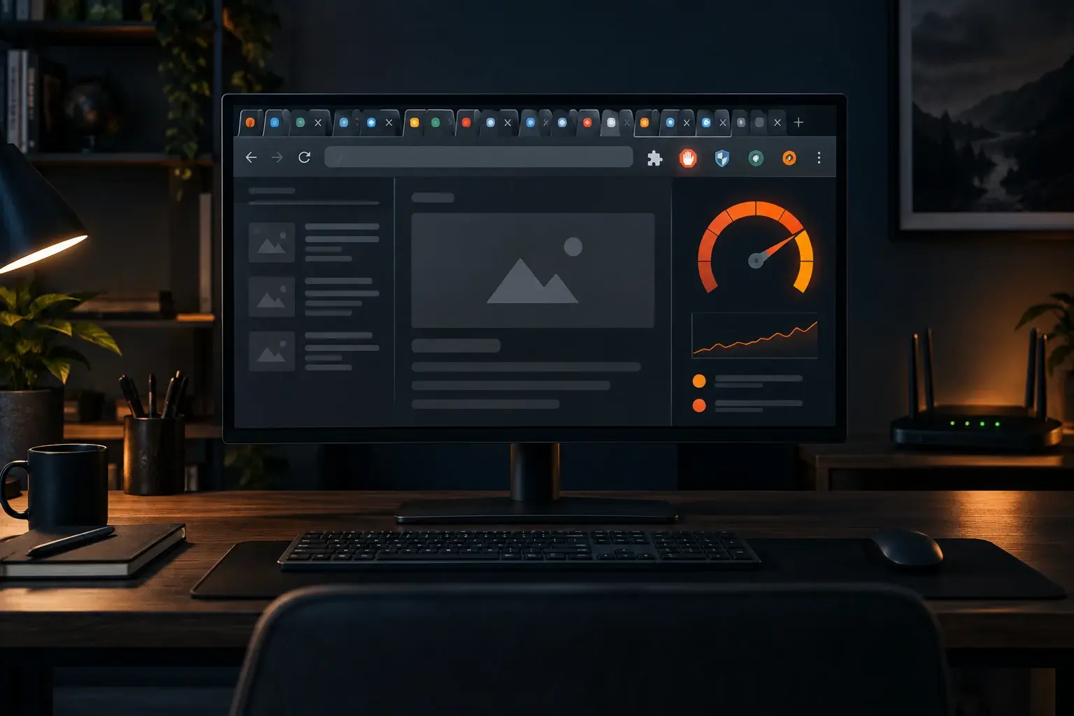 Trage browser wordt onderzocht terwijl de internetverbinding normaal werkt