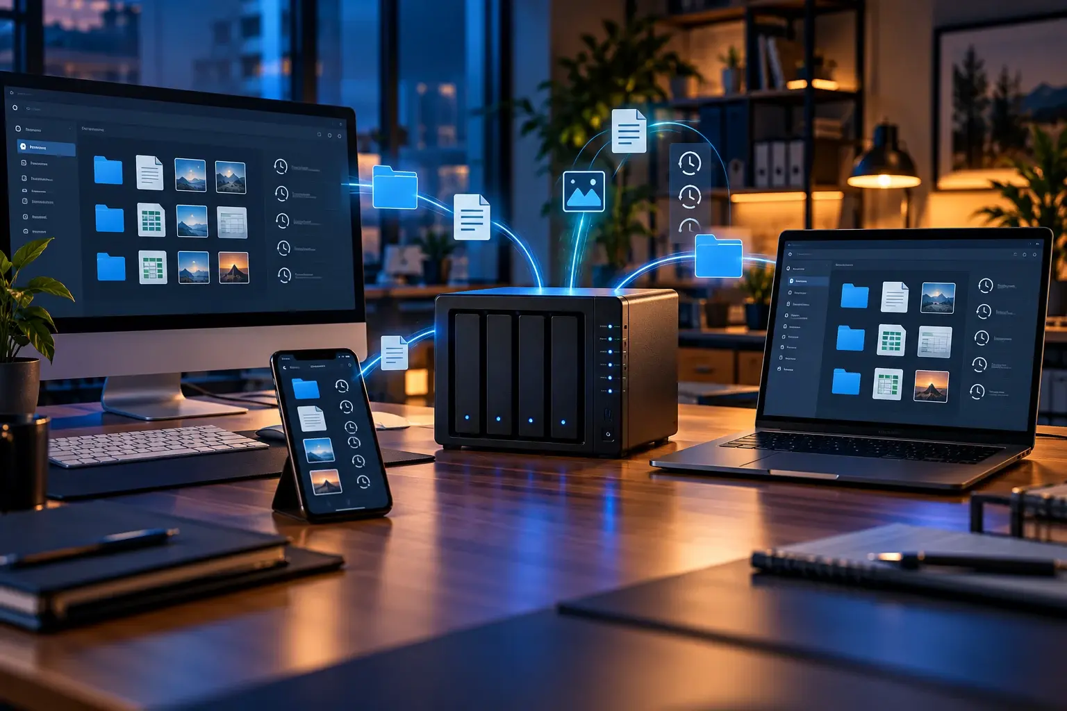 Bestanden synchroniseren tussen NAS, computer en telefoon